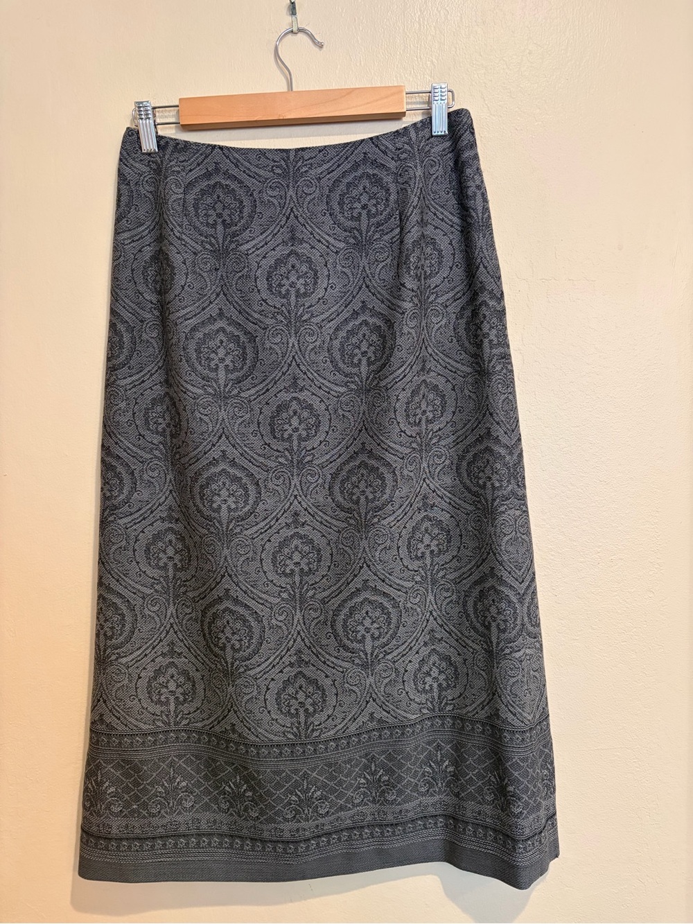 Vintage Pendleton Grey Wallpaper A-line 100% Wool Skirt, size 8